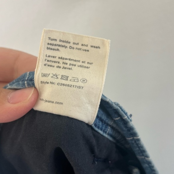 M.i.h Paradise Ultra High-Rise Straight Blue Denim White Striped Jeans Size 27 - Picture 12 of 12